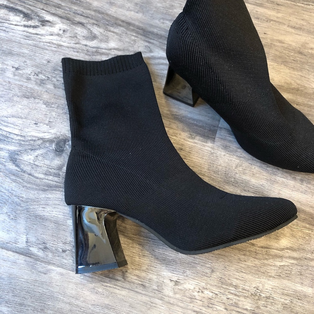 Sock Low Heeled Boots